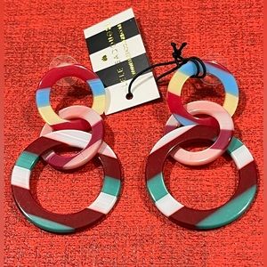 LELE SADOUGHI NWT AUTHENTIC INTERLOCKING HOOP KENSINGTON EARRINGS